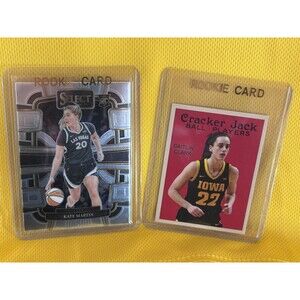Caitlin Clark Kate Martin 2 Rookie Card Lot Iowa Hawkeyes WNBA #1 Draft Pick